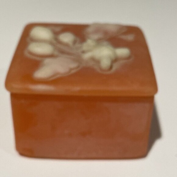 Incolay Square Trinket Jewelry Box Pink Teddy Bear Balloons 3D Vintage USA - Picture 3 of 10